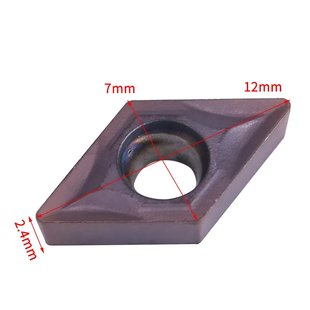 10pcs Insertos de Carburo de Diamante CNC Cortador de Insertos Cuchillos de Inserción de Máquina de Torno Fresado DCMT070202 para Acero Semielaborado