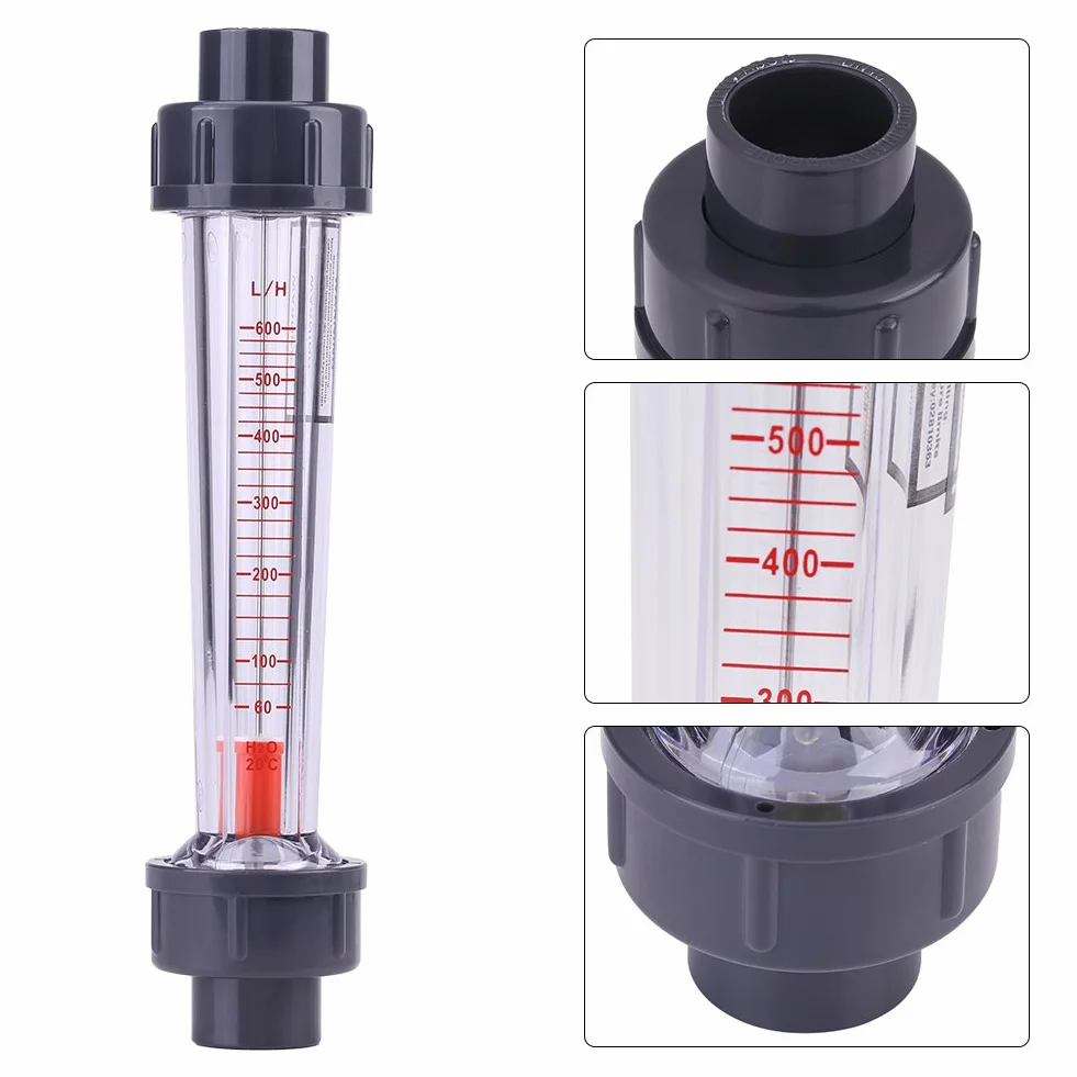 Akozon Medidor de Flujo de Agua, Tubo de Plástico Tipo 25-250L H Medidor de Flujo de Agua Instantáneo
