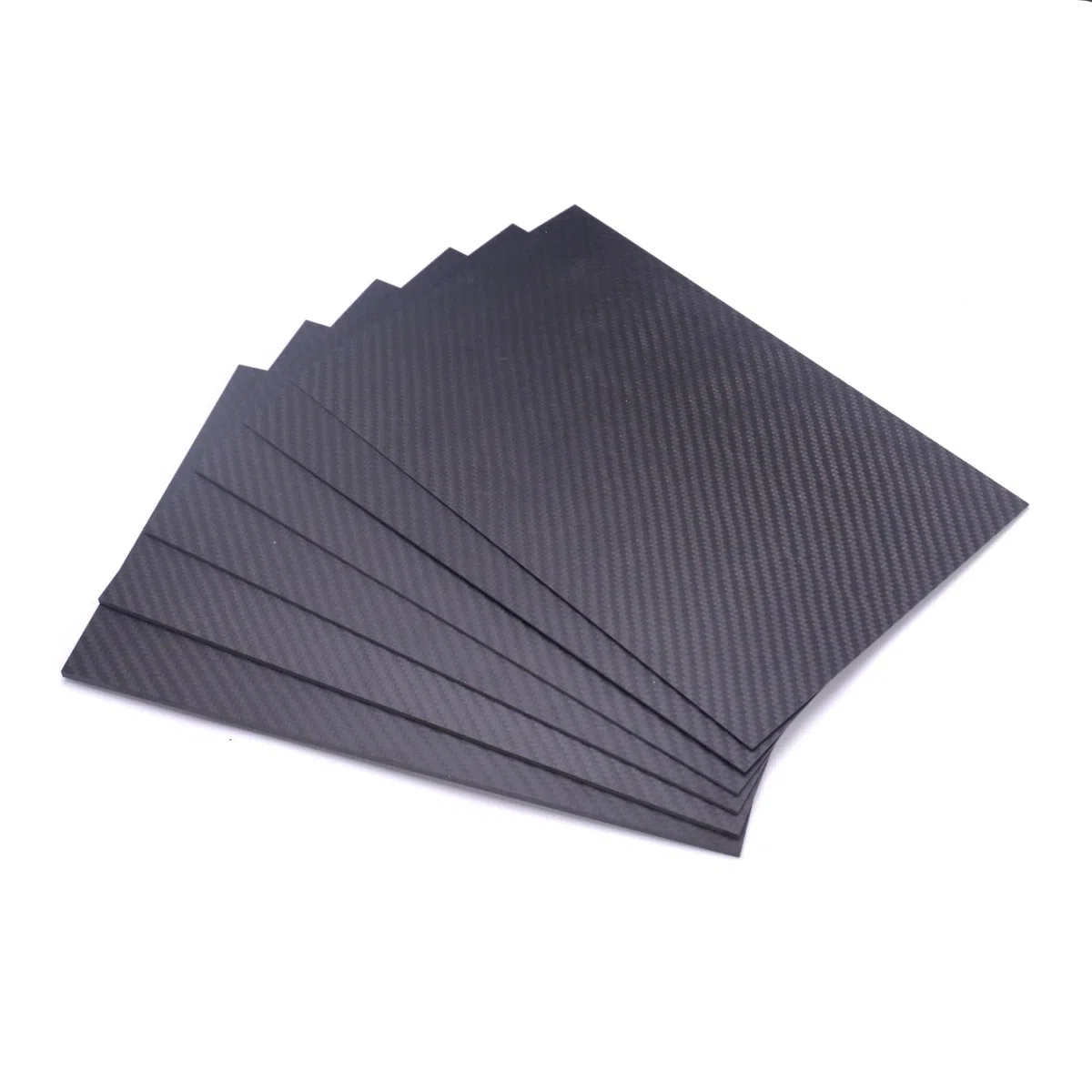 1 Uds. Hoja de fibra carbono mate sarga 3K, tarjeta Panel puro 100x250mm, Material modelo 0,5mm a espesor(1.2mm)