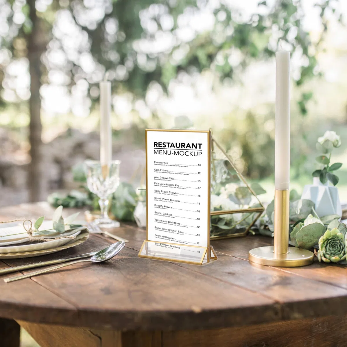 6PCS Soporte de Menú de Acrílico para Carteles con Bordes Dorados, Doble Cara Porta Carteles Acrílico, Soporte de Expositor de Mesa para Restaurante Boda Menú Marcos de Fotos Publicidad Recepción