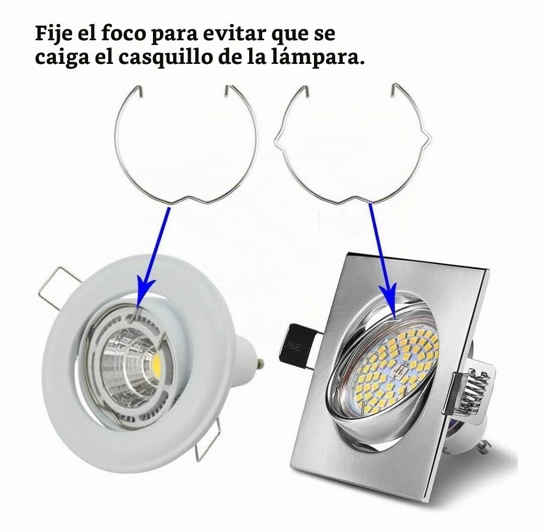 40 Piezas MR16 Muelle de Retención Anillos Clips 52mm Diámetro y 56mm Diámetro para la Mayoría de Las Lámparas