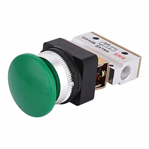 Válvula Mecánica Neumática 2 Posiciones 3 Vías MOV-03A G1/8" PT Interruptor Botón de Hongo para Sistemas Neumáticos Industria Automatización Aire Comprimido Componentes Neumáticos