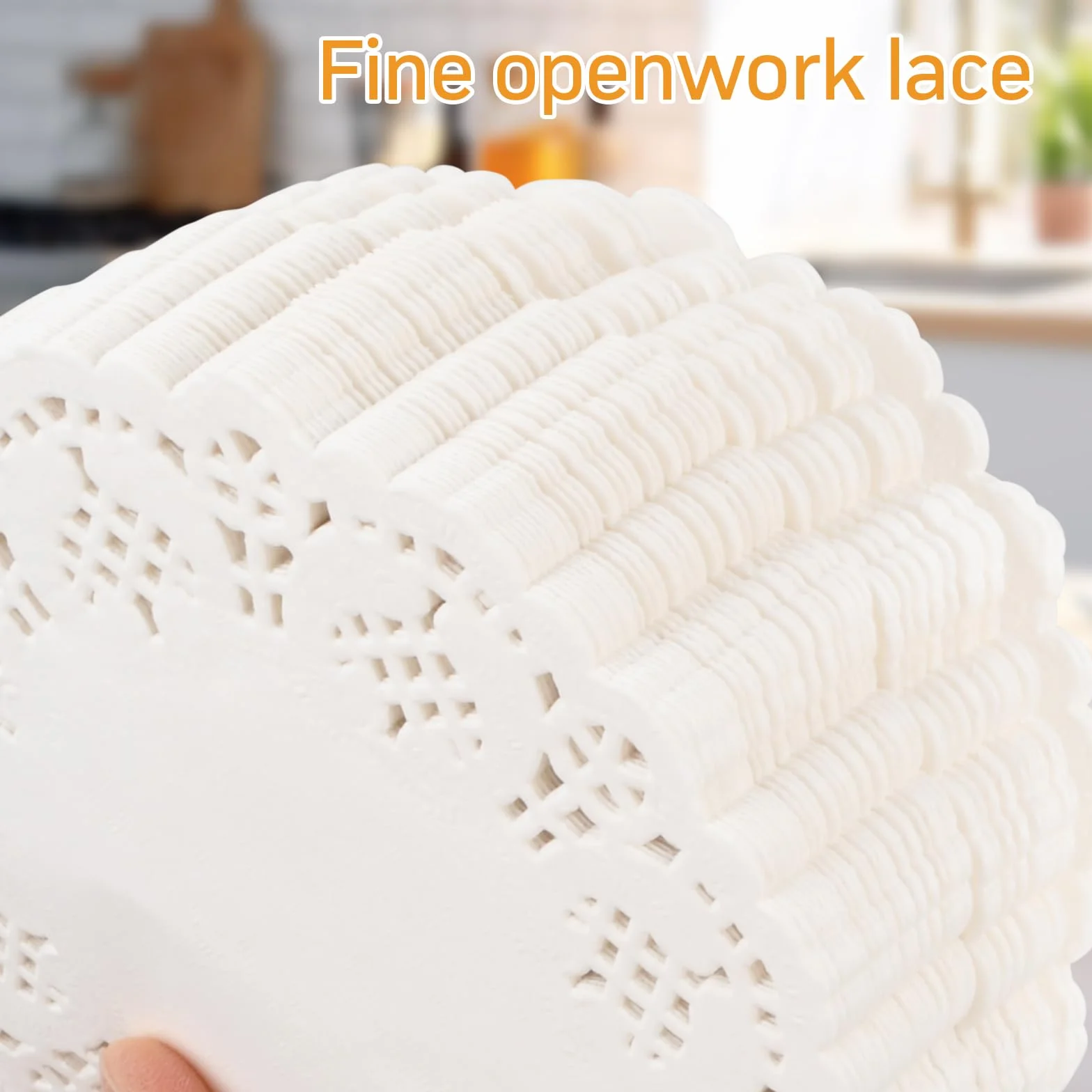 200 Piezas Blondas de Papel Redondas, 5.5 Inch Tapetes de Encaje de Papel Blanco Papel de Encaje Redondo, Blondas de Papel Blancas Desechables para Pastel Comida Frita Boda Vajilla Decoración
