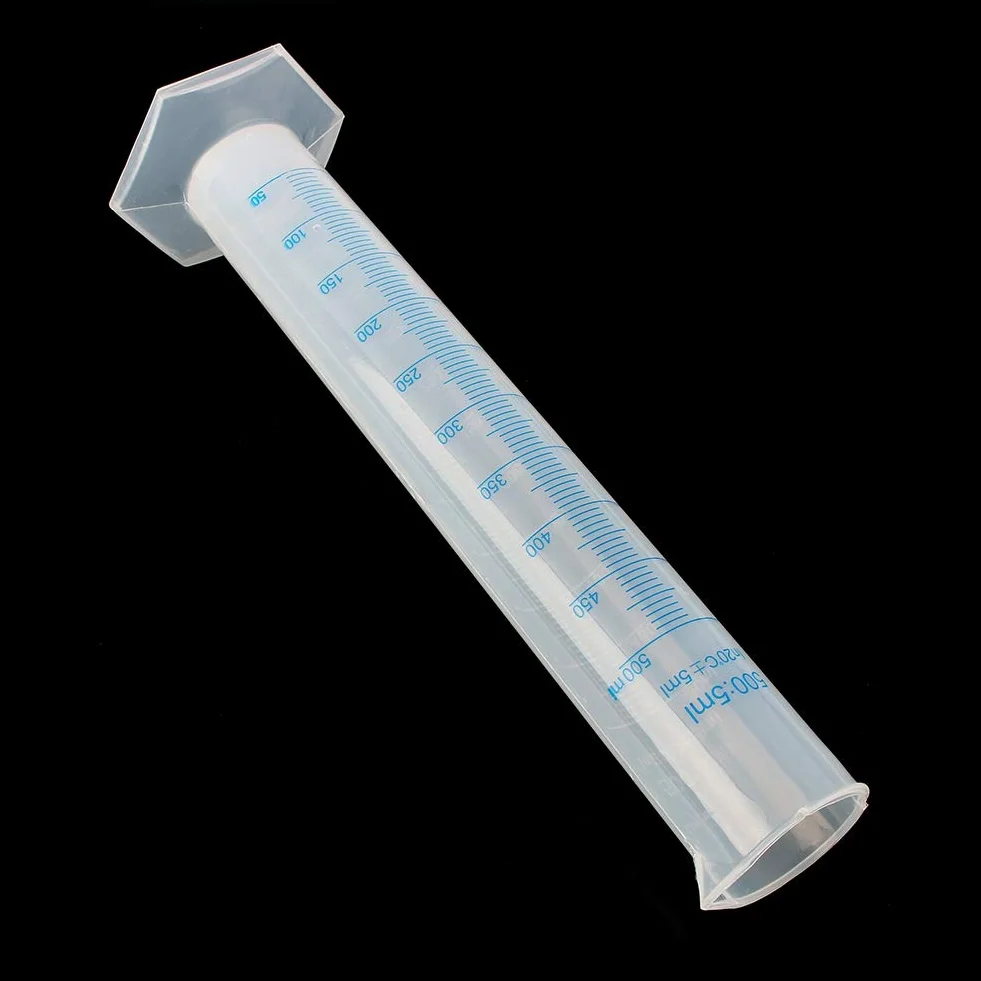 Cilindro Graduado De Plástico, 500 Ml De Cilindro De Medición Probetas Azul Graduada Tubo De Prueba para De Medición Laboratorio De Líquidos