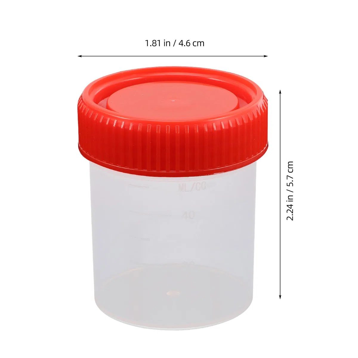 STOBAZA Vasos de Plástico PP 60 Ml Tapa Roscada 10 Unidades para Análisis Clínicos y Recogida de Orina en Laboratorios y Uso Doméstico