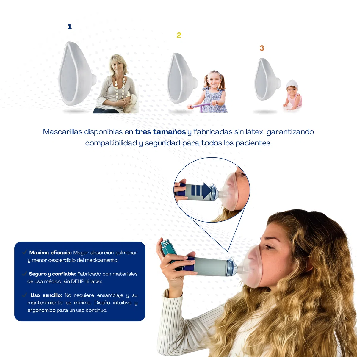 Cámara de Inhalación para Administrar Medicación pMDI sin Mascarilla | Aerosoles Nebulizador Adultos | Inhalador Nasal y Bucal | Maquina Aerosoles Adultos | Compatibilidad Universal