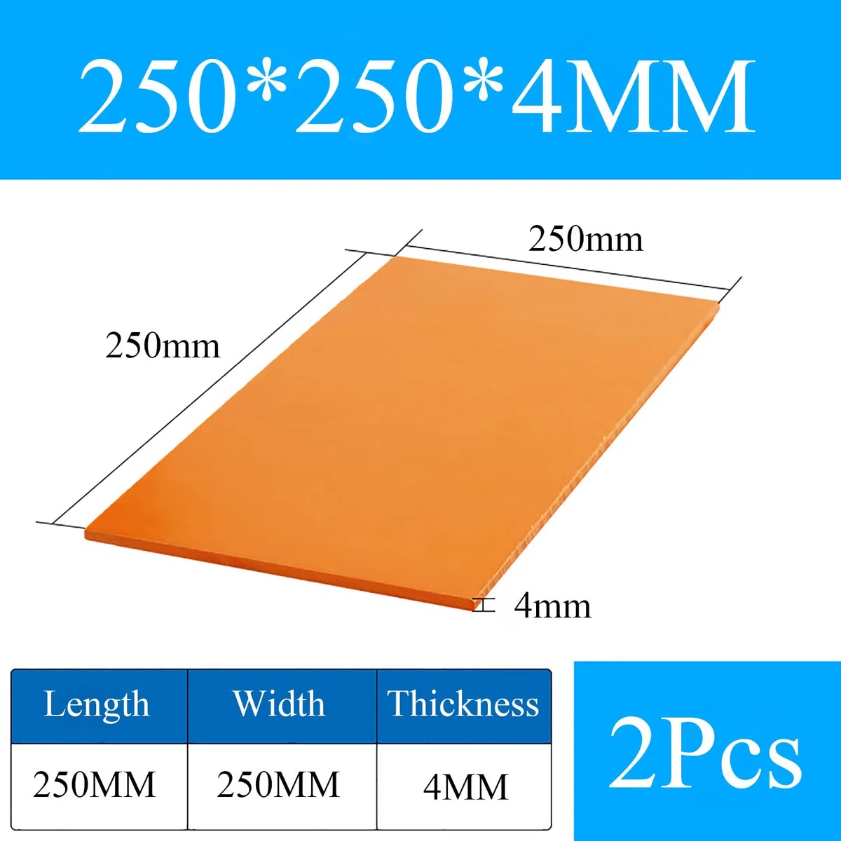 COYOUCO Hoja De Tablero De Resina Fenólica Laminada De Baquelita De 2 Piezas Para Accesorios Eléctricos Y Electrónicos, DIY Y Manualidades, 4/5/6 X 250 X 250Mm,250 * 250 * 4mm 2