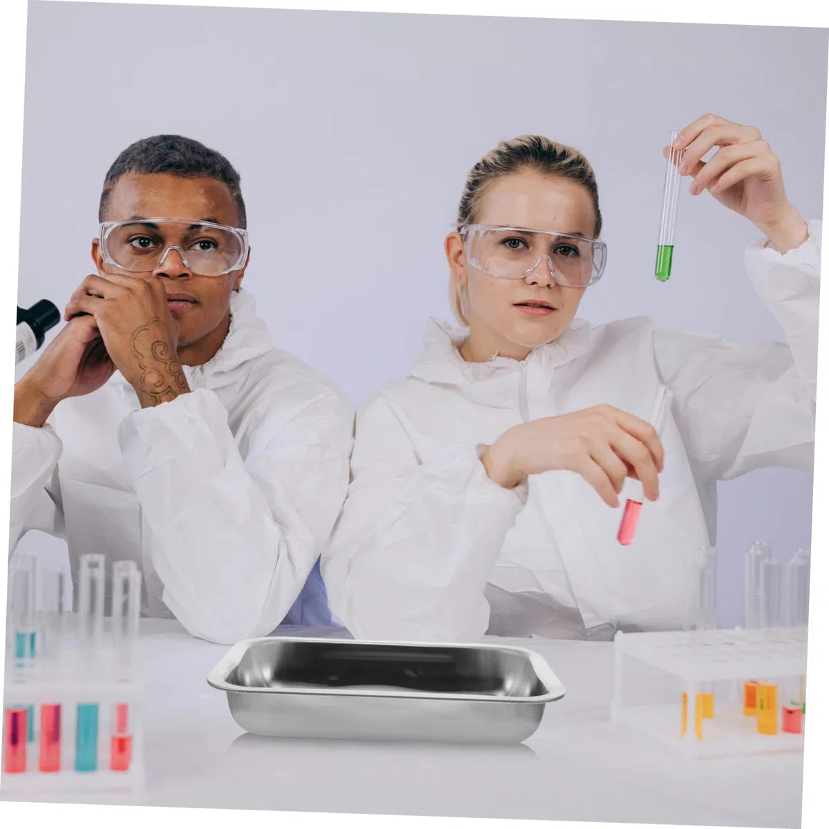 Hohopeti Bandeja de Disección Fácil de Limpiar Segura y Robusta de Acero Inoxidable para Laboratorio Escolar Adecuado para Estudiantes en Experimentos Científicos