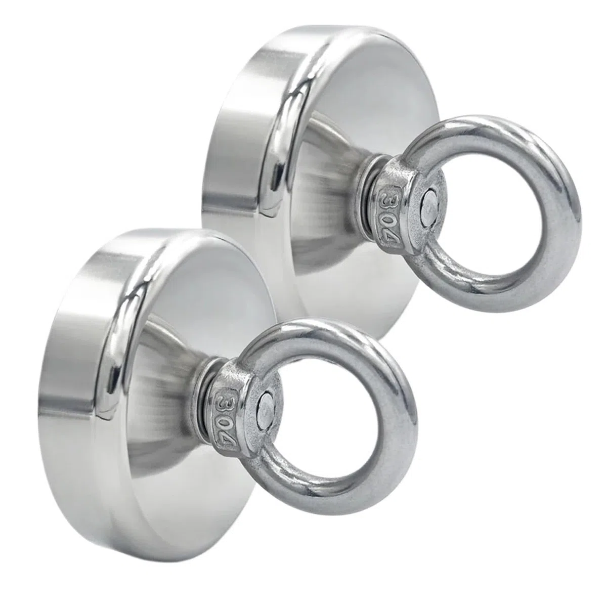 Manes De Pesca Ganchos magnéticos de Pesca de neodimio Fuertes, imán Resistente N52 con Agujero avellanado, cáncamo de 16-90mm, buscador de Salvamento, 2 uds. Iman De Neodimio(Pull MAX 340kg)