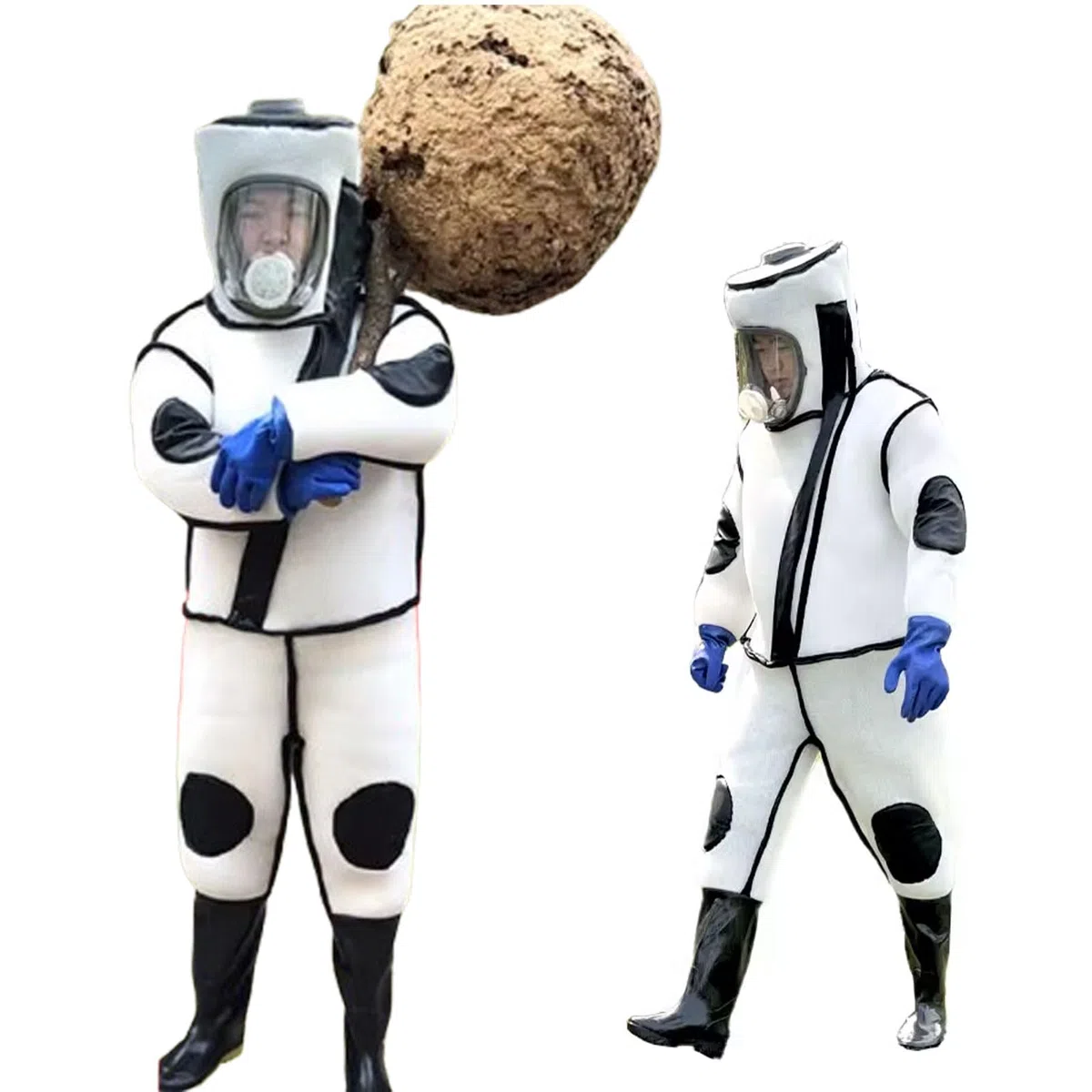 Traje de apicultura antipicaduras, equipo para apicultores, con guantes, capucha ventilada y tres ventiladores, traje de polialgodón ultraventilado, traje para apicultores profesionales y principiante