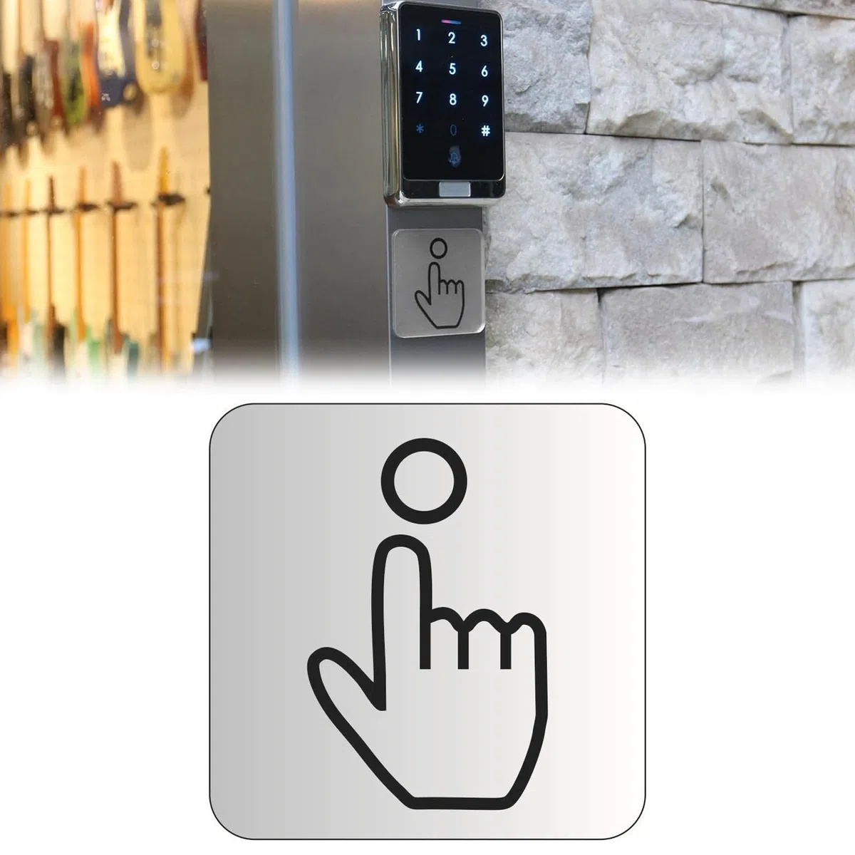 Letrero acrílico con texto en inglés "Please Ring The Bell", 6 x 6 cm, resistente al agua y protección solar, fácil de instalar con parte trasera autoadhesiva, para el hogar, escuela, oficina,