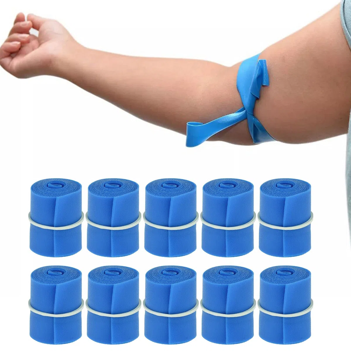 10 rollos desechables, torniquetes sin látex, torniquete de emergencia médica, suministros de enfermería, esenciales