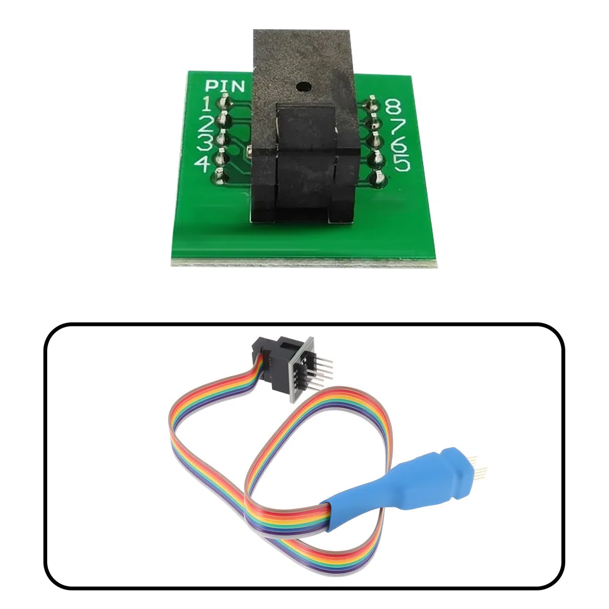 Línea de sonda de prueba de 8 pines de 1,27 mm de 6 x 8 mm para DFN8 QFN8 WSON8 Chip Programación IC Socket adaptador para grabación y lectura