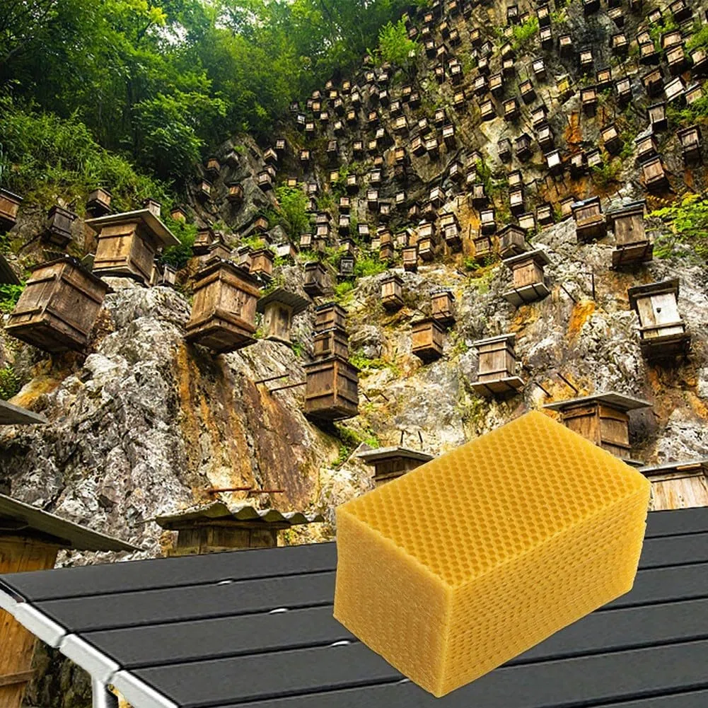 30 hojas de base de cera de colmena, cera de cría con cable estándar nacional, base de cera de abeja, herramienta de apicultura de base de nido de cera de abeja