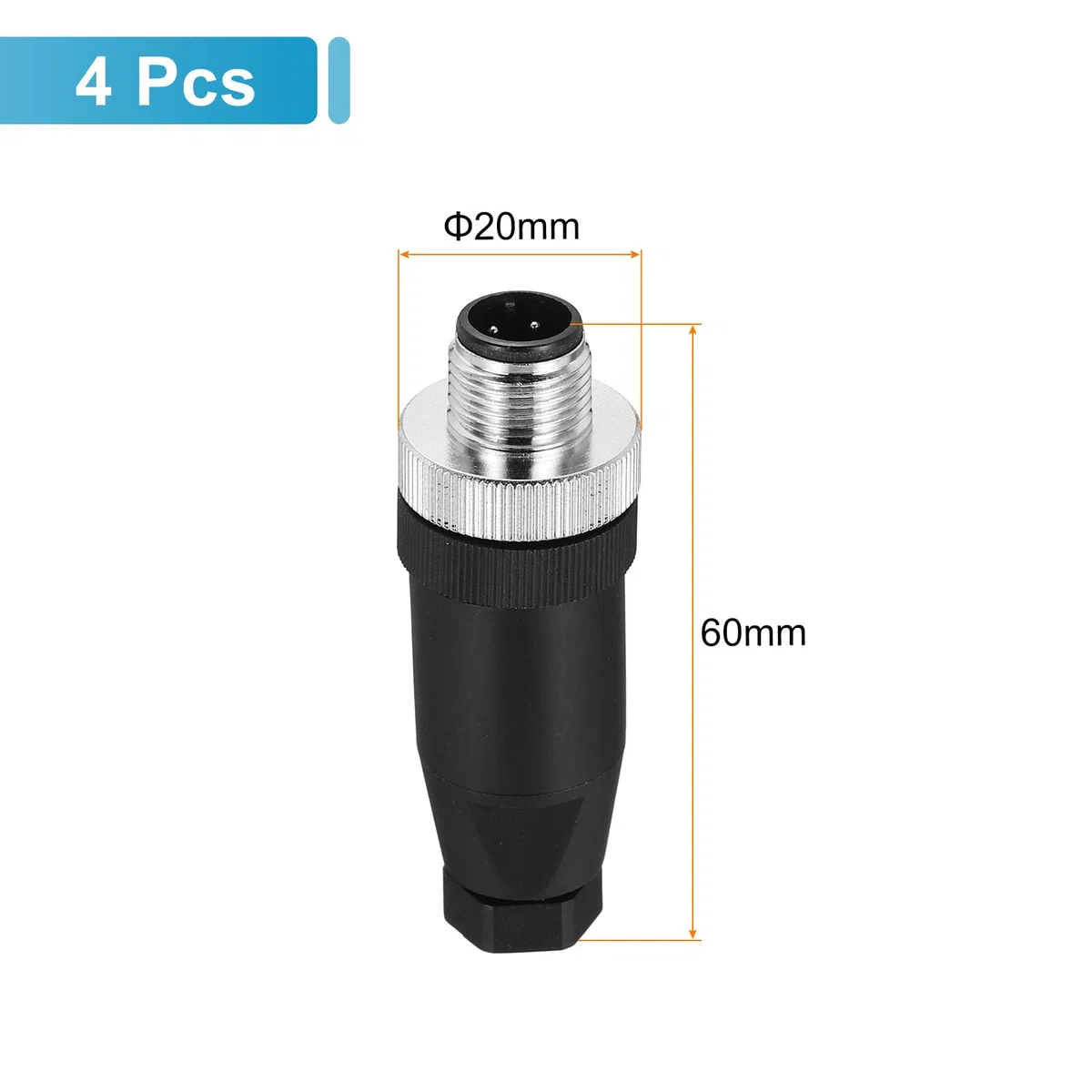 QUARKZMAN Conector Macho M12 4 Pines Para Cable Aviación 4 Pcs Conector Circular Impermeable IP67 Para Redes Instrumentos Computadora