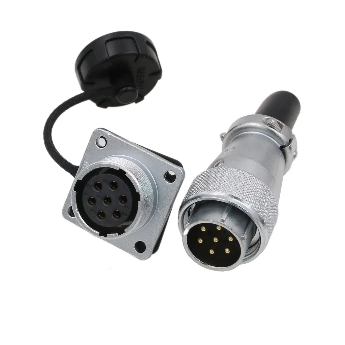 HangTon WS20 Conector eléctrico de 7 pines 10 A prueba de polvo Heavy Duty Industrial Aviation Circular Metal Solar Automotive Aplicación al aire libre