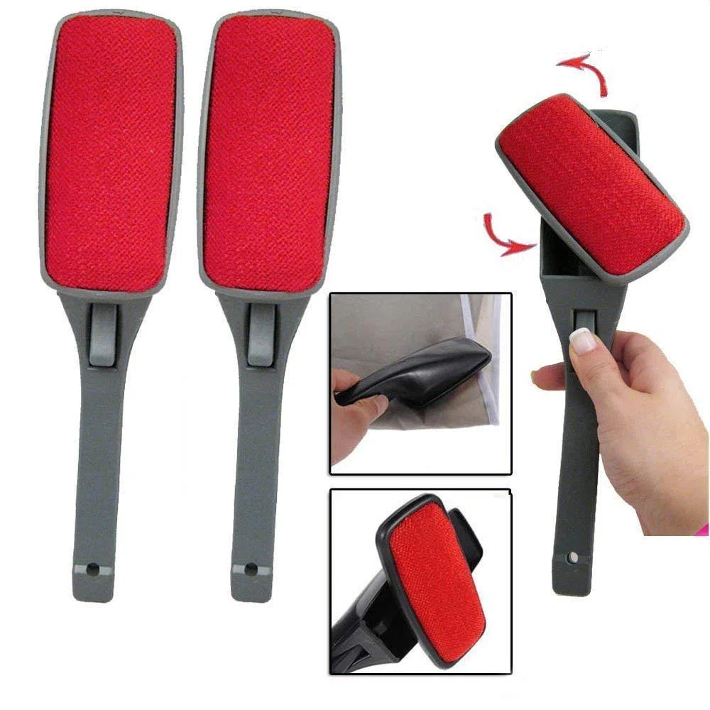 Pack de 2 Cepillos Quita Pelusas y Pelo de Mascotas, Cepillo Electrostático Reutilizable con Cabezal Giratorio, Cepillo para Ropa, Sofá, Ropa de Cama, Alfombra, Traje, 27 cm