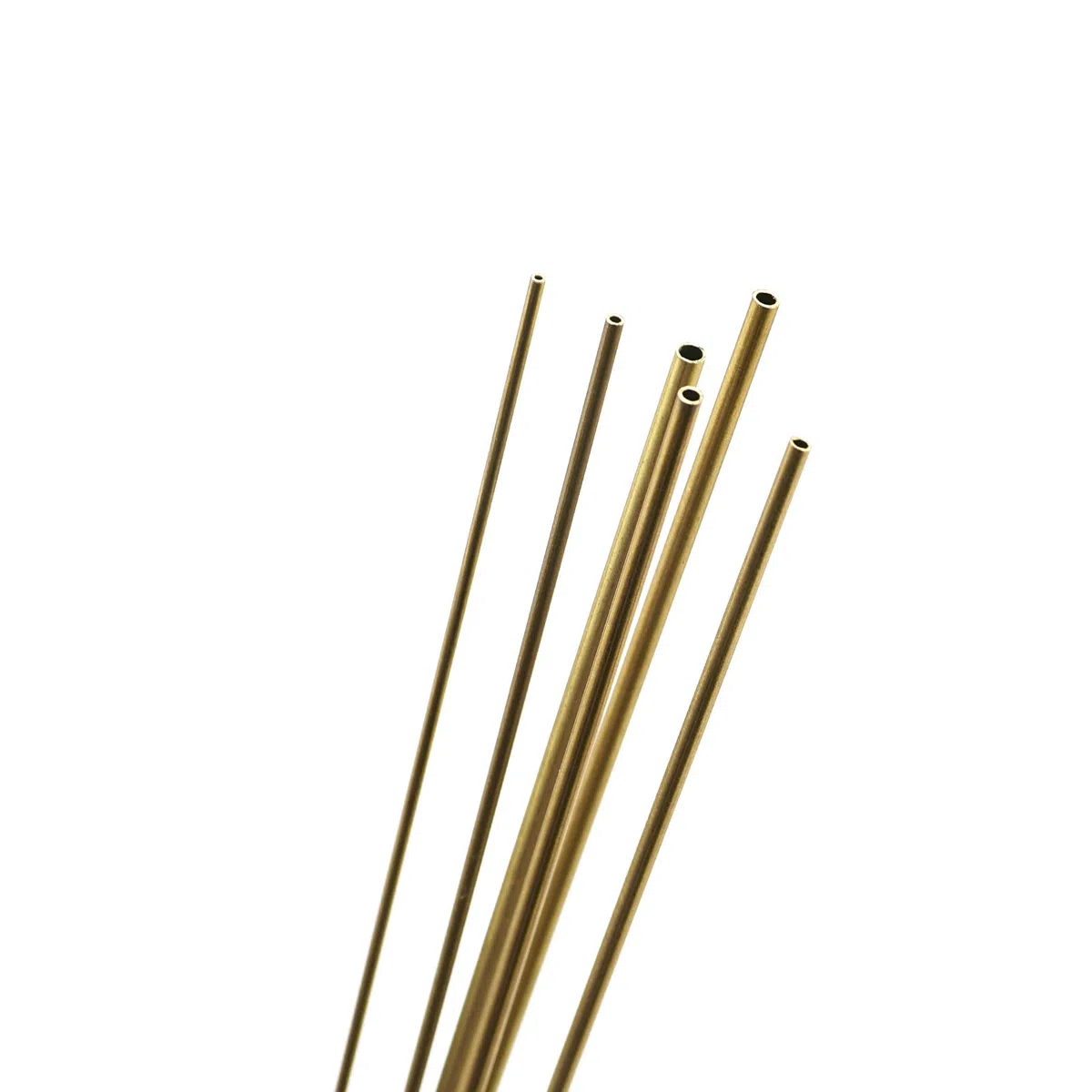 sourcing map Tubo de latón, 1 mm, 1,2 mm, 1,4 mm, 1,6 mm, 1,8 mm, 2 mm OD x 0,2 mm, grosor de pared de 300 mm de longitud, paquete de 6