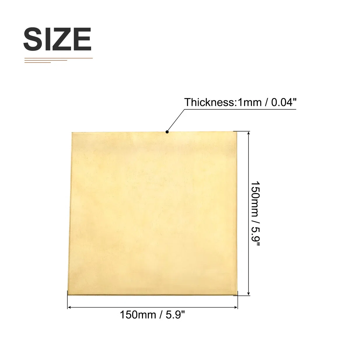 DTGN 150x150x1mm (LxWxT) Latón Hojas - 1 Paquete - Bueno para Fabricar Maquinaria Piezas - Metal Latón Placas