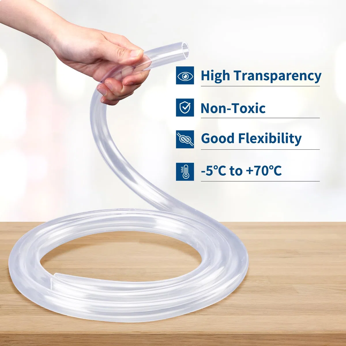 Kesote 16mm (diámetro Interior) x 20mm (diámetro Exterior) Tubo Flexible de PVC, Tubo Transparente de 2 Metros Ideal para Tanque y Acuario