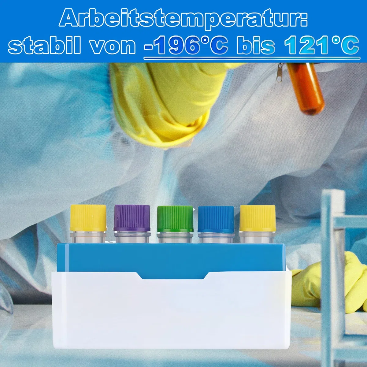 5 cajas criogénicas con codificación, contenedor de tubos de microcentrífuga, cajas de almacenamiento criogénico, 25 rejillas, PC, 2 pulgadas, 75 x 75 x 52 mm