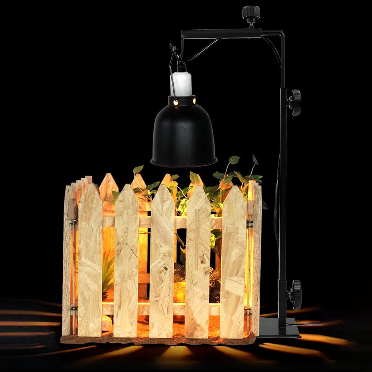 Soporte de Lámpara de Reptil, Soporte para Mascotas Soporte de Luz Reptiles de Altura Ajustable, Adecuado para Reptiles, Tortugas, Dragones Barbudos, Ciempiés Vidrio de Araña Contenedores