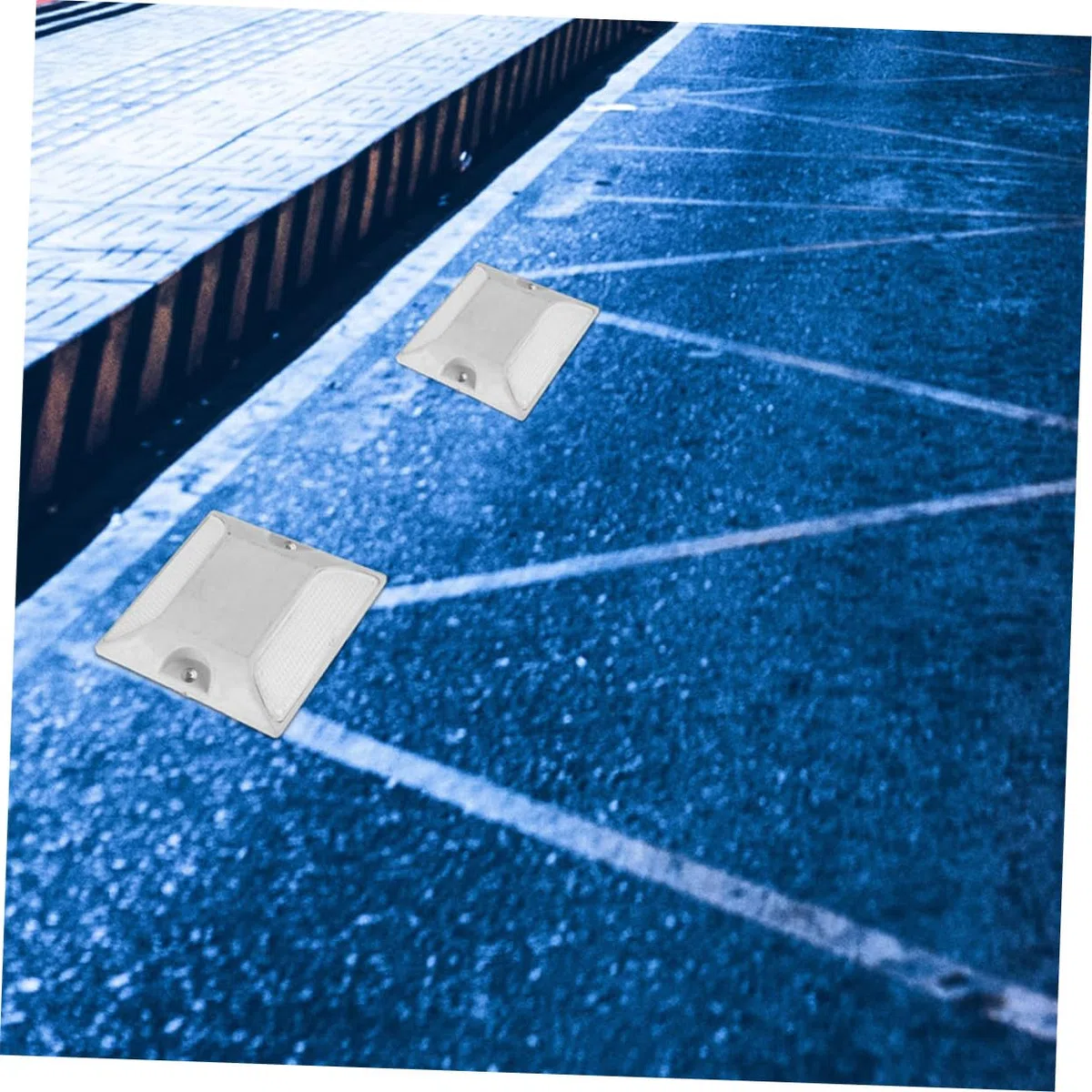 Marcadores Reflectantes de Carril para Caminos de Entrada, 4 Piezas de Plástico Blanco Alta Visibilidad Nocturna para Señalización Vial Segura