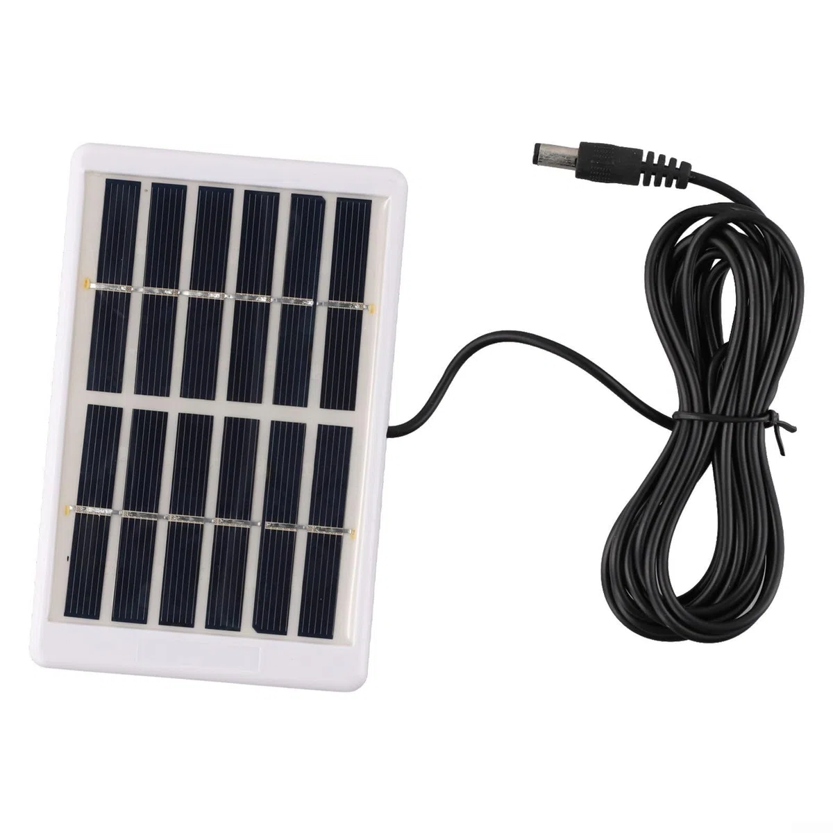 Panel solar policristalino de 5 W 6 V para carga al aire libre, cable portátil con salida DC 5521, compatible con baterías de teléfonos y bancos de energía