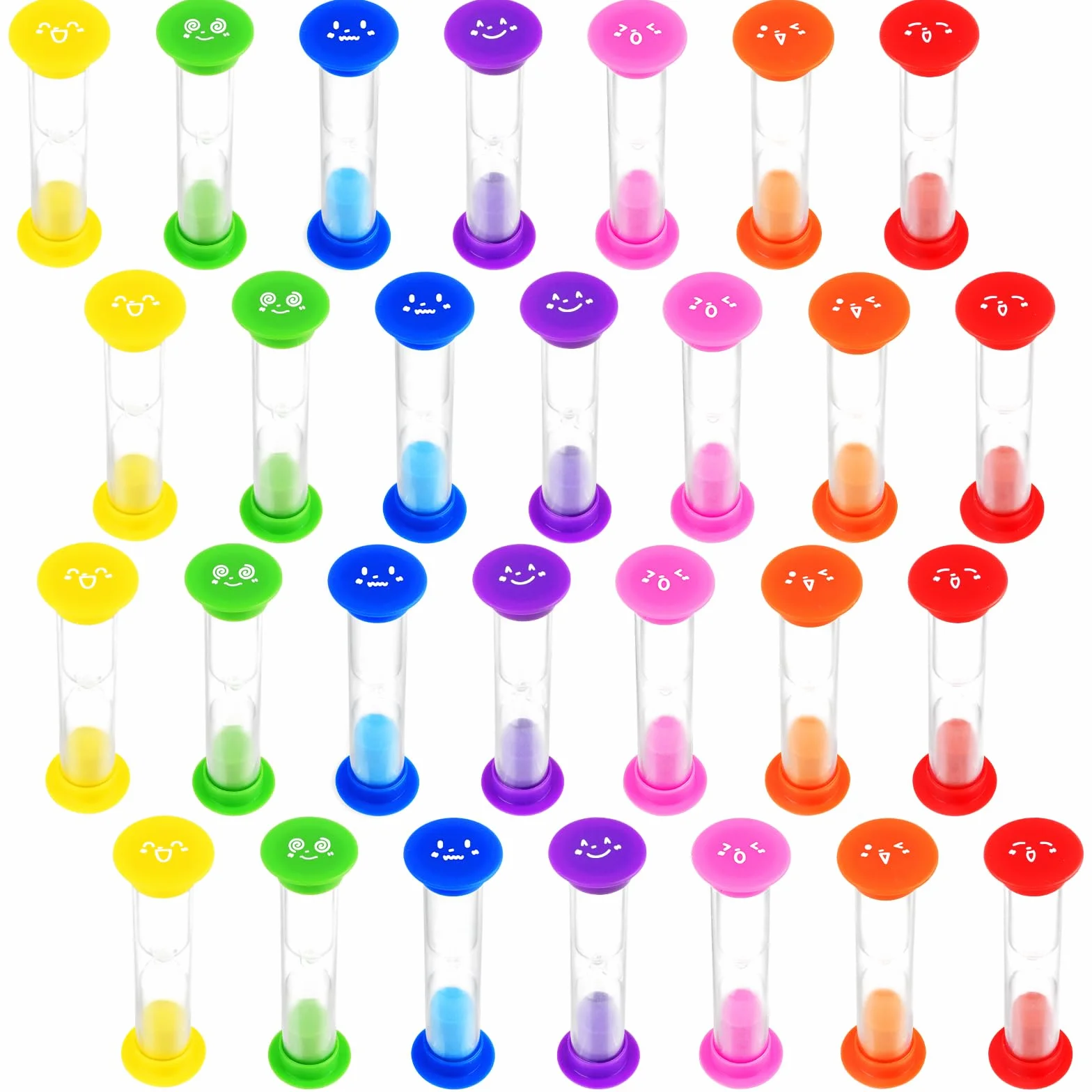 28PCS Sanduhr Sanduhr, HOSTK 2 Minuten Sanduhr Bunte Sanduhr Niedliche Sanduhr Zeitmesser Set Zahnsten-Timer für Kinder Klassenzimmer Spiel Haus Küche Büro, 7 Farben