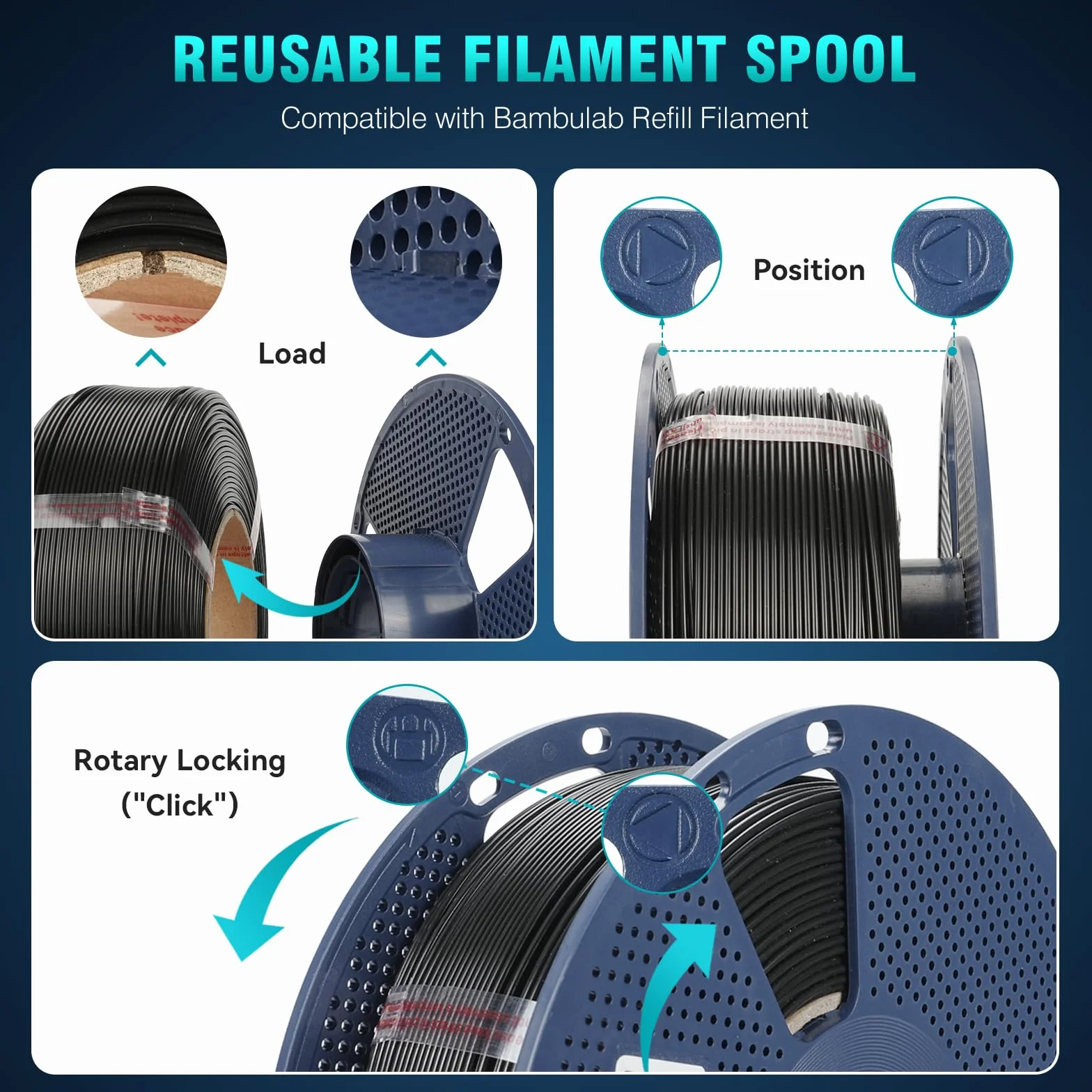 SUNLU ABS Filament 1,75mm, Alta Resistencia a Altas Temperaturas, Filamento para Impresora 3D de 1,75 mm, Bobina de 1 kg, abs Negro