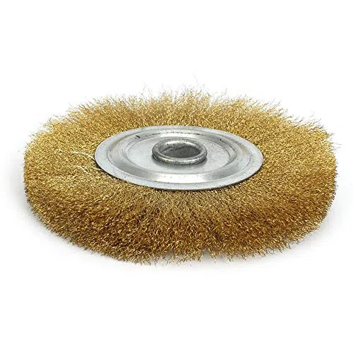 Cepillo de latón de rueda de alambre de cobre puro de 5 pulgadas para amoladora de banco, pulido de metal, se adapta fácilmente a la mayoría de amoladoras para amoladoras angulares