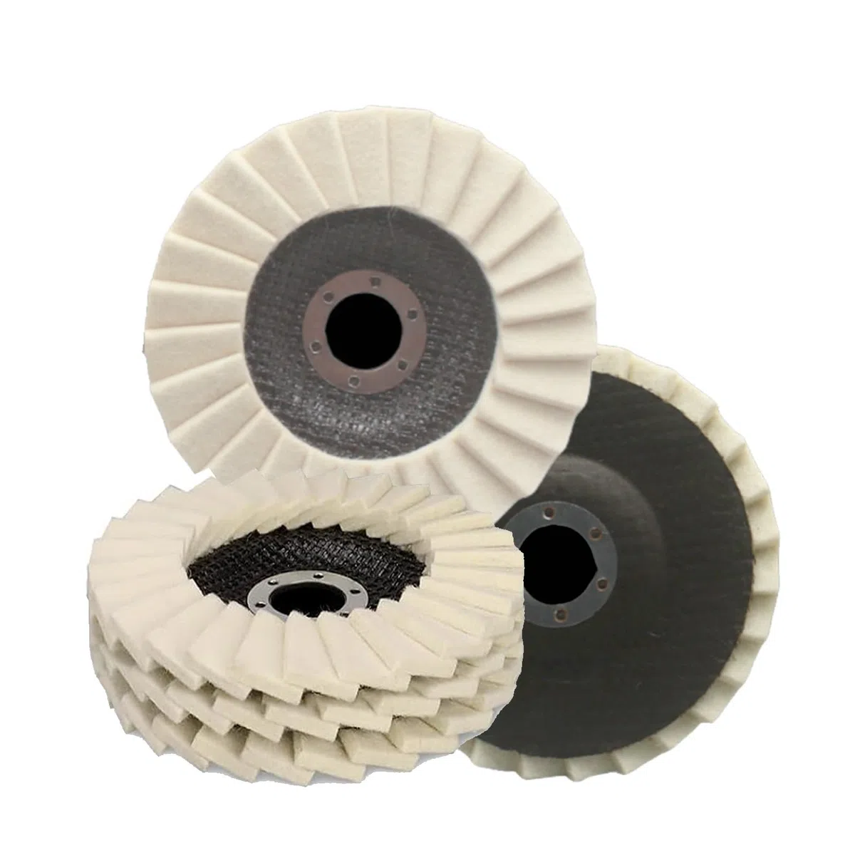 Alrens 5 unidades de disco de pulido de 125 mm amoladora angular de fieltro para lijado y pulido de pintura, madera, plástico