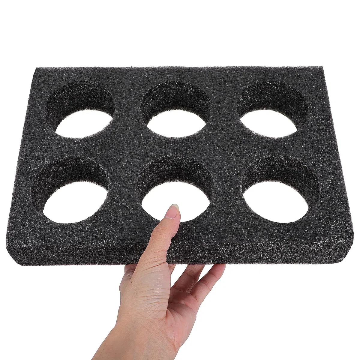 BETOOKY Soporte Espuma para Vasos 2 Piezas Portavasos de Algodón Perlado para 6 Tazas, Bandeja para Transportar Café y Té Leche en Vehículos y Camping