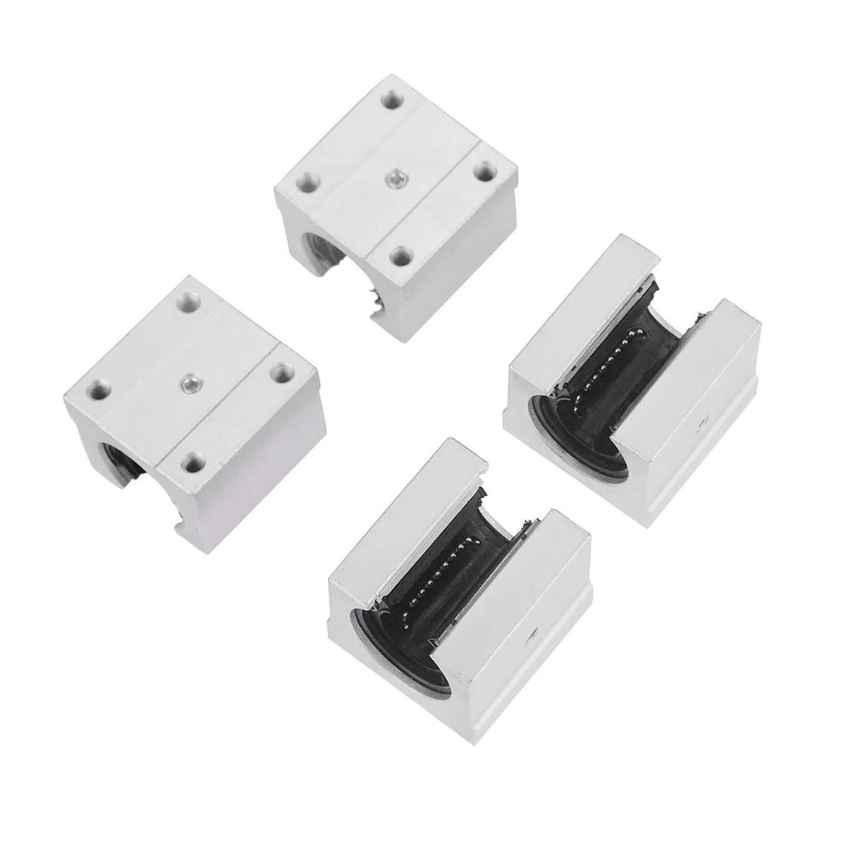 4 rodamientos lineales SBR20UU,20 mm de aluminio abierto rodamientos de bolas lineales bloque deslizante para riel lineal SBR20