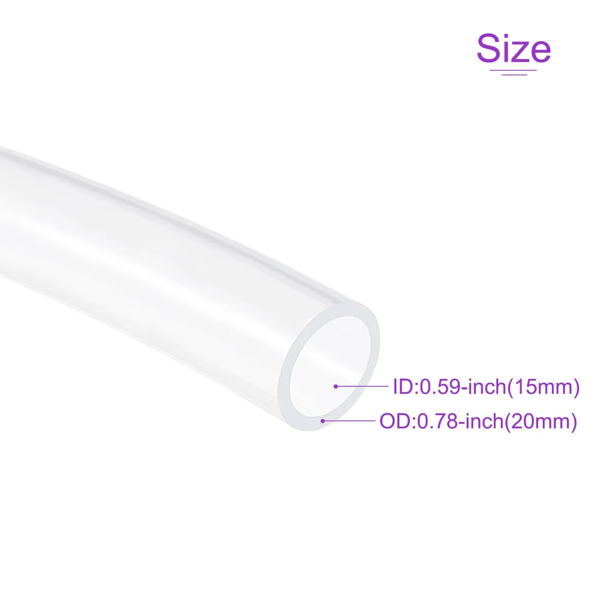 DMiotech 15mm ID 20mm OD PVC Tubo Vinilo Flexible Transparente Manguera, Vinilo Tubería para Petróleo Transporte Línea, 1m Longitud