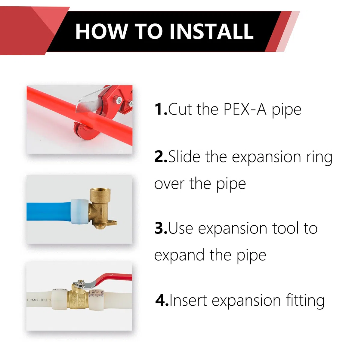 EFIELD F1960 - Anillos de expansión Pex-a de 3/4 pulgadas para sistema de tuberías/tuberías Pex A, paquete de 500 unidades