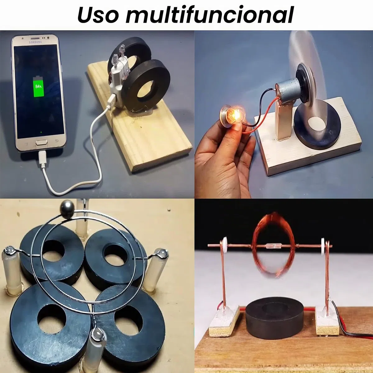 Imán Anillo magnetico de Ferrita 10cm.Ø - Aro magnético de cerámica - Ferrita Y35 - Fuertes Imanes permanentes cerámicos