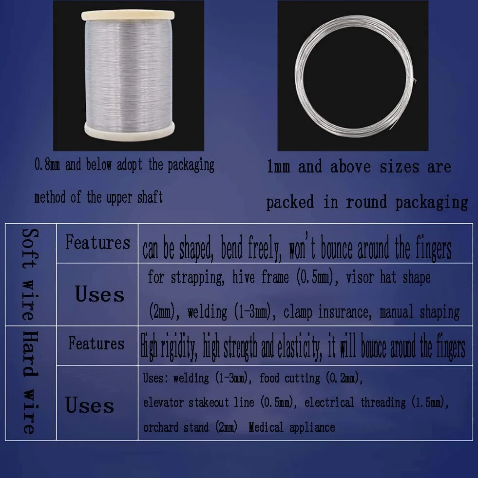 304 Alambre De Acero Inoxidable Wire Solo Duro-Diameter 0.1 mm long (100 m/328feet)