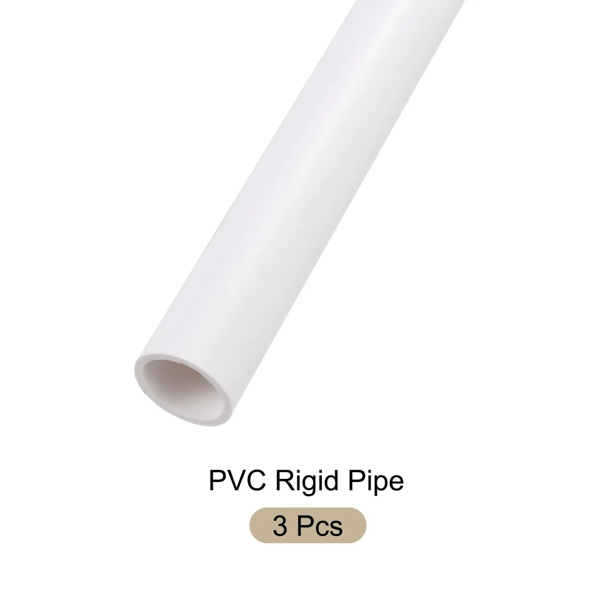 3 Piezas De Tubo Rígido De PVC De 16mm x 20mm 24" Tubo Plástico Redondo De Alto Impacto Para Drenaje [Para Invernadero Jardín Hogar HVAC Fontanería] - Blanco