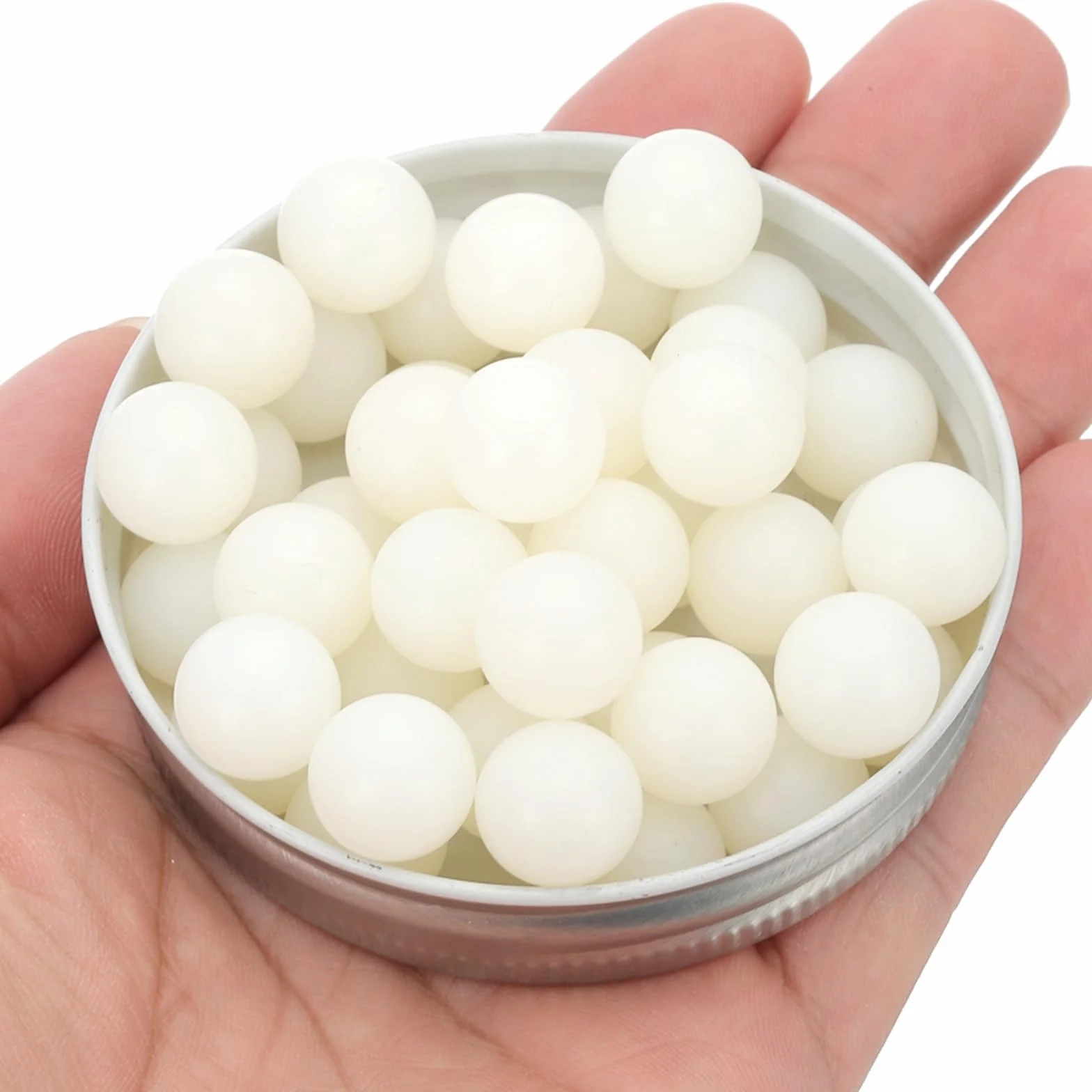 QUARKZMAN 100Pcs Bolas De Cojinete De Nylon 1/2" 12.7mm Bola Sólida Pulida Precisión G2 Blanco