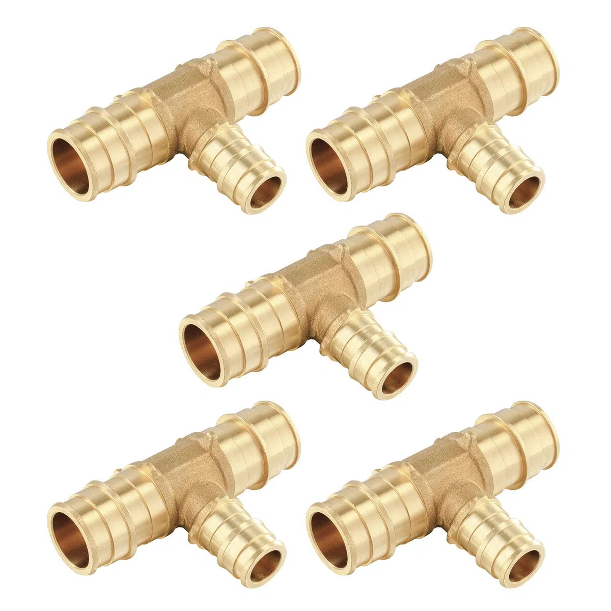 EFIELD Pex A - Juego de 5 accesorios de latón de expansión de flujo completo de 1 x 1 x 3/4 pulgadas, ASTM F1960 (1 x 1 x 3/4 pulgadas)
