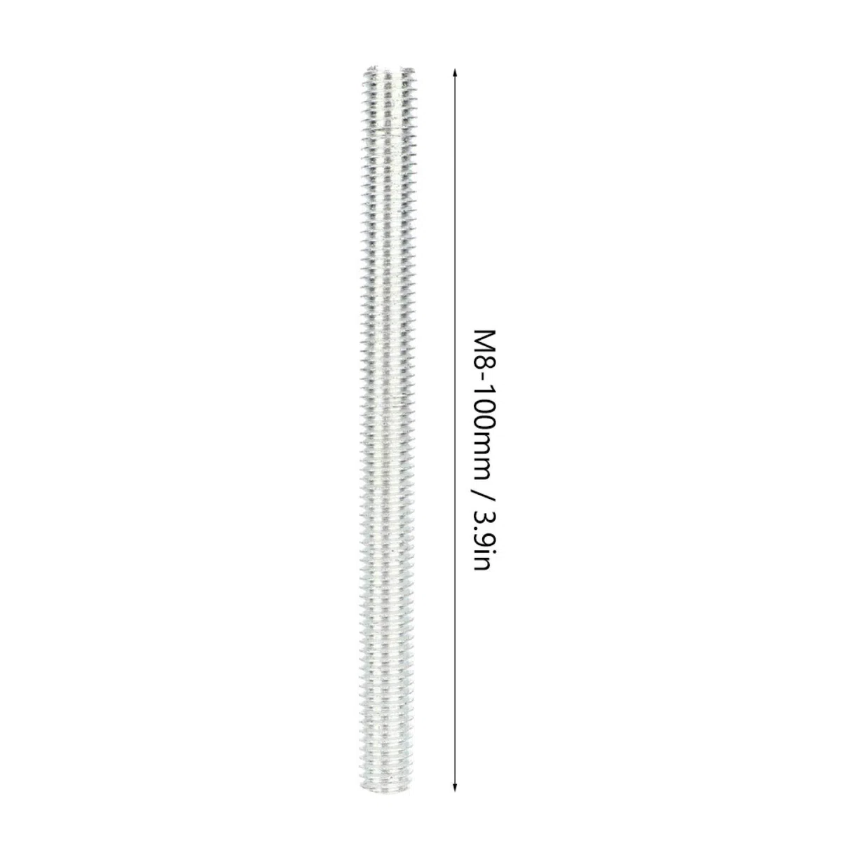 Jeanoko 10 Uds M8 barra roscada M8 * 100mm aleación de aluminio varilla roscada macho para carpintería 30/45 ranura deslizante