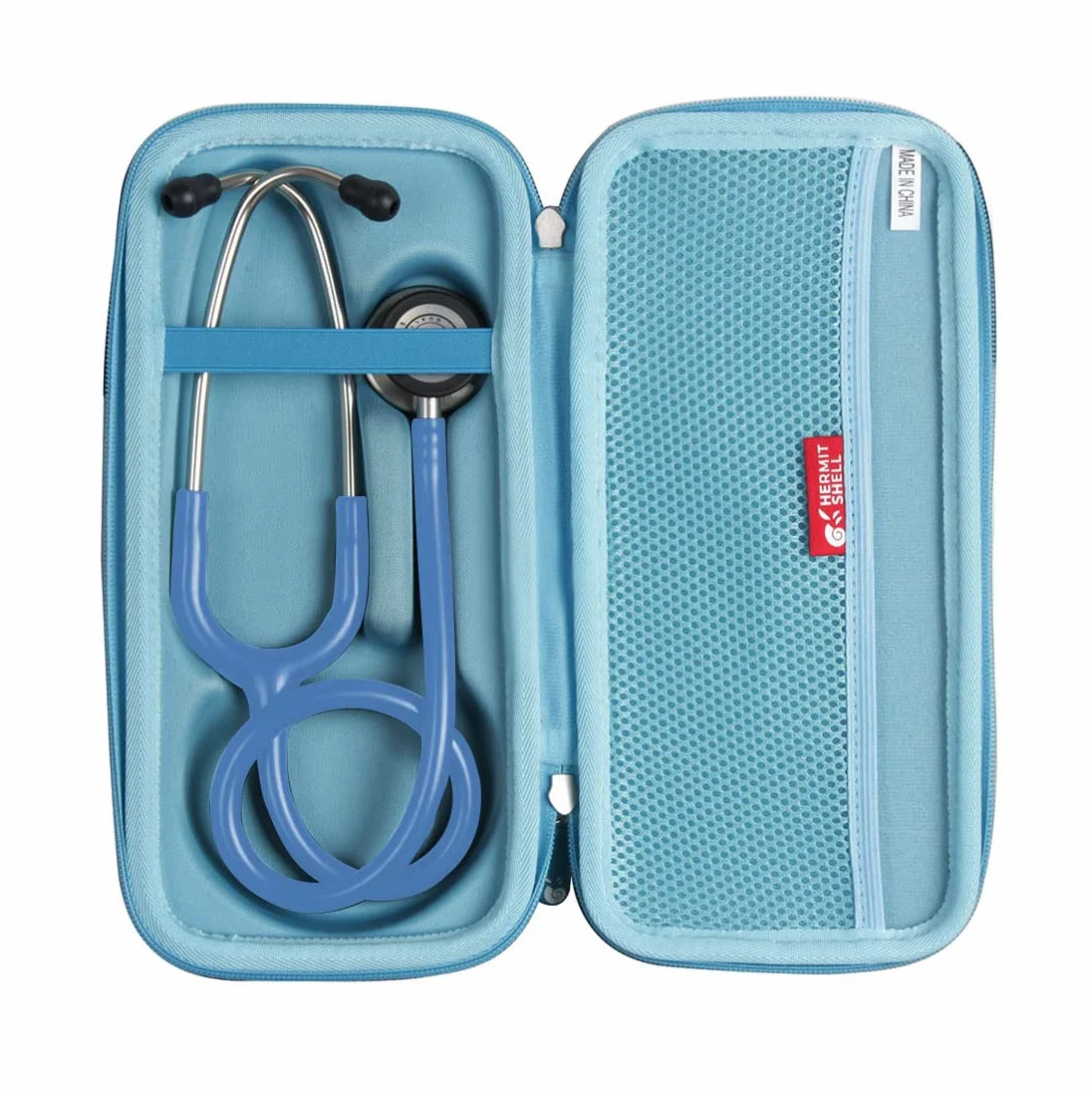 Hermitshell Estuche de viaje para estetoscopio de monitorización 3M Littmann Classic III (azul claro)