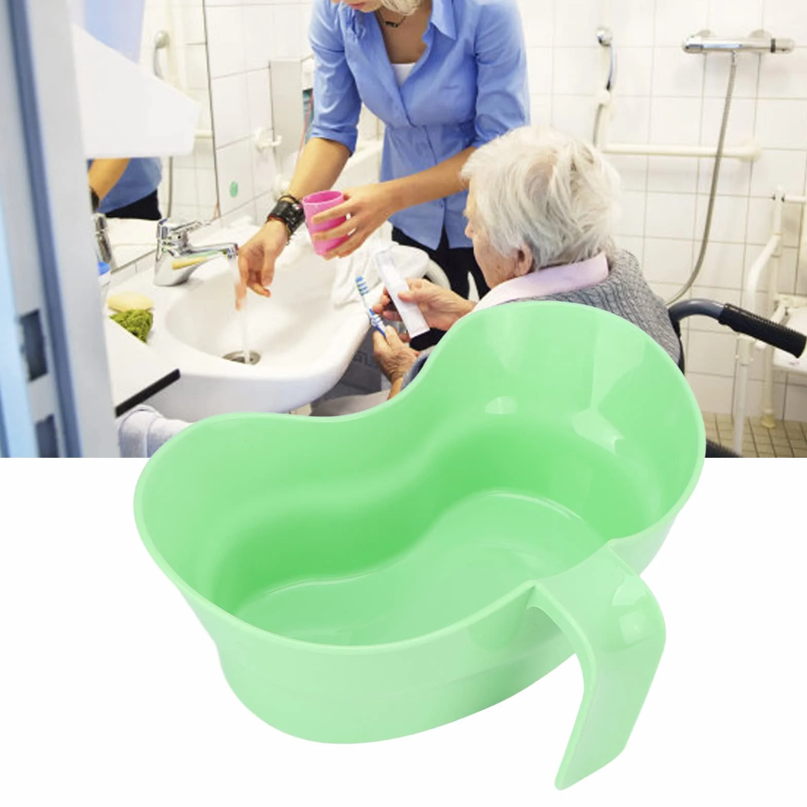 Cepillar los Dientes del Lavabo del Enjuague bucal del Paciente, el Lavabo del Cepillo de Dientes para Ancianos, Taza de Enjuague bucal de la Cama, Las bandejas de Emesis dentales de plástico