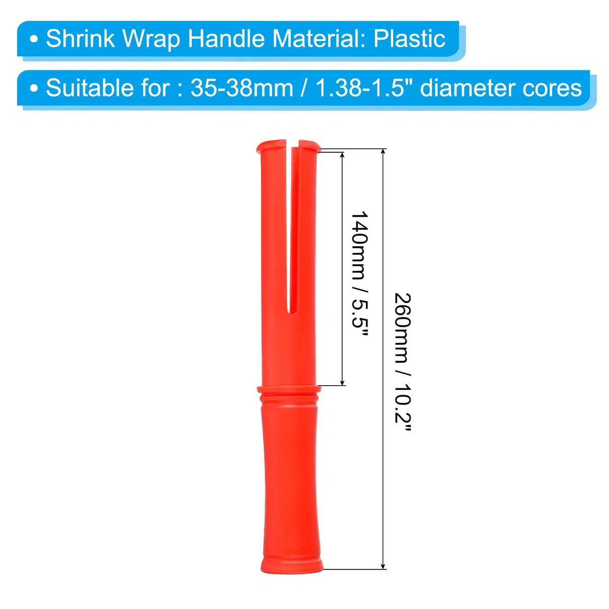PATIKIL 10 Pulgadas Retráctil Envoltura Mango, 2uds Estirable Envoltura Dispensador Estirable Película Dispensador Pequeño Mano Dispensador Ahorro para 1.5 Pulgada Núcleo, Rojo