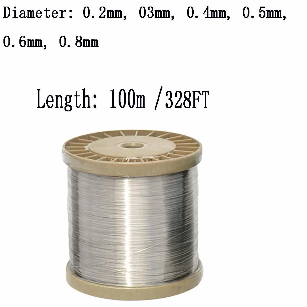 304 Alambre De Acero Inoxidable Wire Solo Duro-Diameter 0.1 mm long (100 m/328feet)