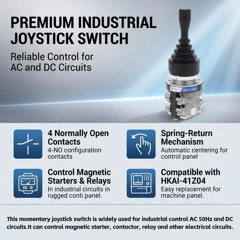 Joystick-Schalter mit 4 Positionen 4NO Spring Return Momentary Joy Stick Ersatz f¨¹r HKAI-41Z04