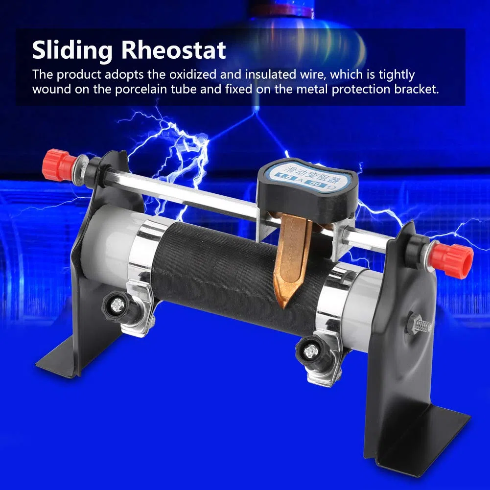 Rheostato Deslizante 1,5A 50Ω Herramienta de Laboratorio para Investigación de Resistencia Eléctrica en Metal, Dispositivo de Control de Corriente para Aplicaciones Científicas y Educativas