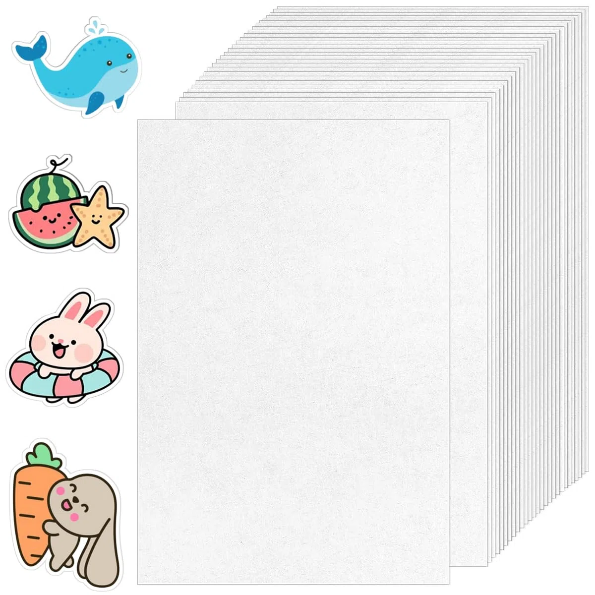 30PCS Papel Termoretractil A4, Láminas de Plástico Mágico Imprimible y Transparente, Plastico Magico Horno 29 x 20cm, Hojas Termorretráctiles a4 para Manualidades, Colgantes, Llaveros