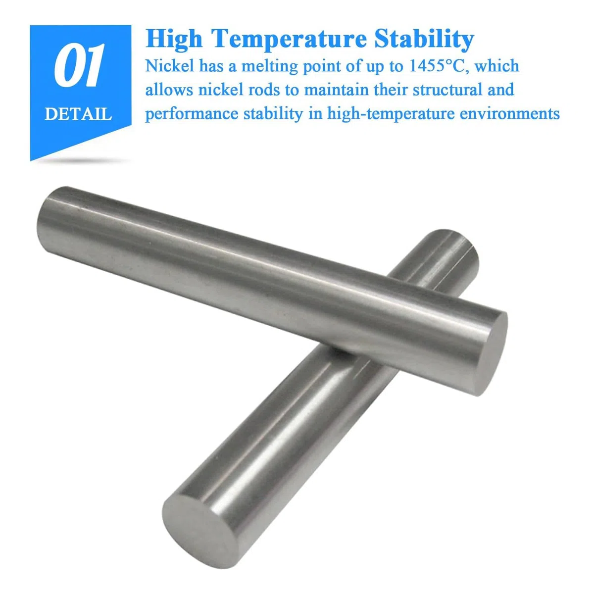 Barra de níquel puro de 200 mm de longitud y 3-6 mm de diámetro for soluciones de galvanoplastia de níquel en experimentos científicos.(Diameter 4mm)